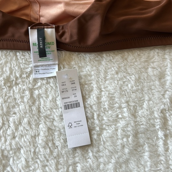 J. Crew O-Ring Tie Shoulder Bikini Top Size 2X Brown NWT - Picture 6 of 6